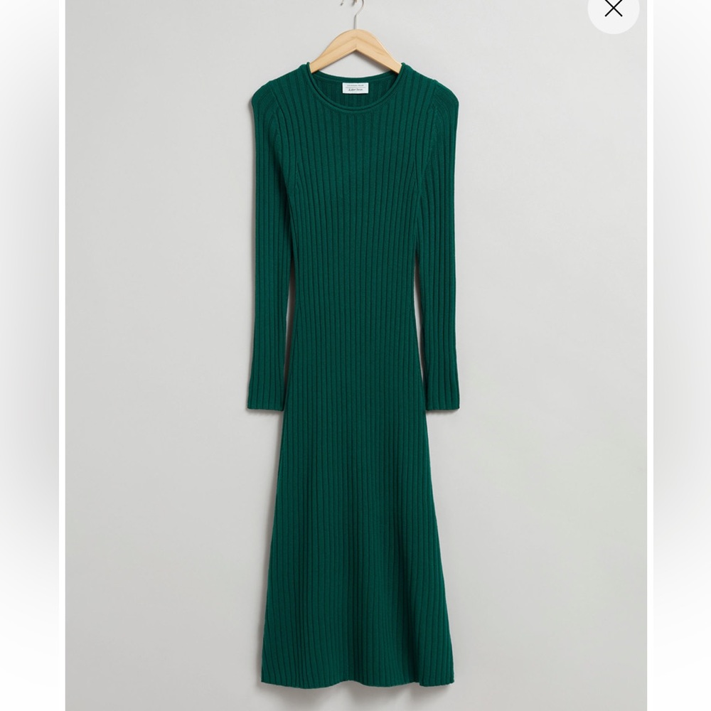 & Other Stories Green sweater dress